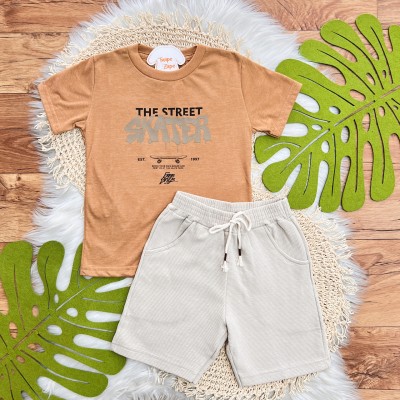 Conj. Camiseta The Street Skater e Bermuda - Ferrugem e Areia